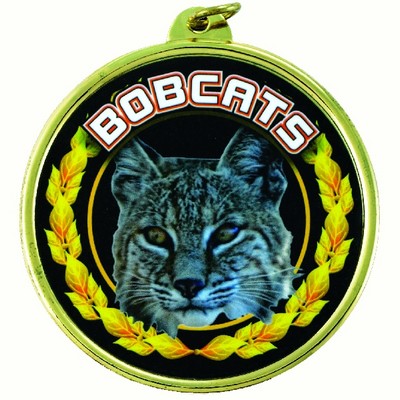 2 ¼" TM Series Academic Medal w/Bobcats Mascot Mylar Insert