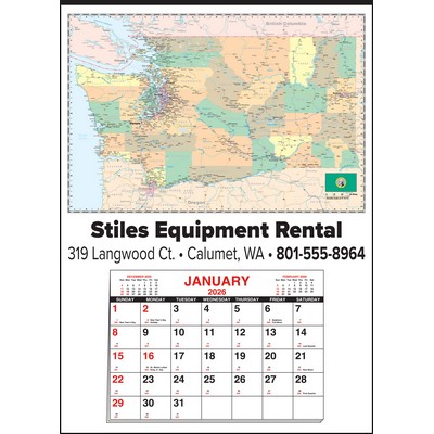 Small Washington State Map Full Apron Calendar