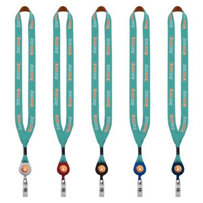 3/4" Dye-Sublimated Lanyard with Metal Crimp & Retractable Badge Reel