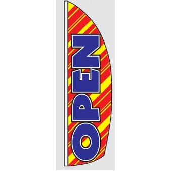 12' Poly-Knit Stock Feather Flag (Open w/Striped Background)