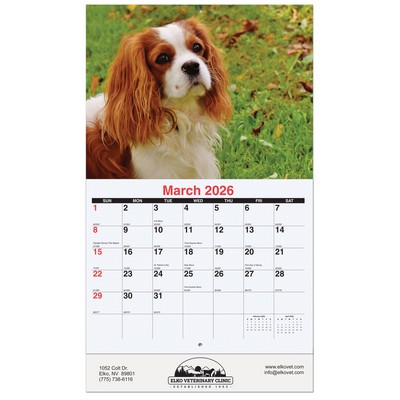 Furever Friends Monthly Wall Calendar w/Staples (10 5/8"x18¼")
