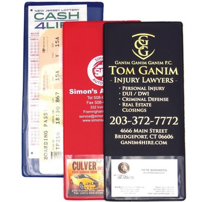 Document/Policy/Ticket Holder with extra pocket 4 3/4 x 9 3/8