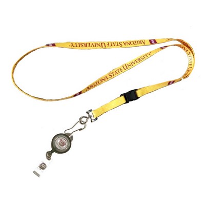 3/8" Sublimated Lanyard w/J-Hook Clip & Badge Reel Set