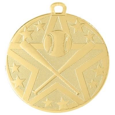 2" Gold Superstar Baseball/Softball Medal