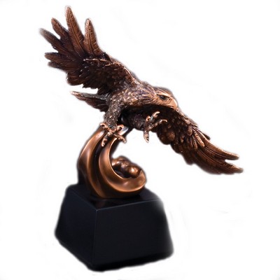 12 ¼" Antique Bronze Soaring Eagle Trophy