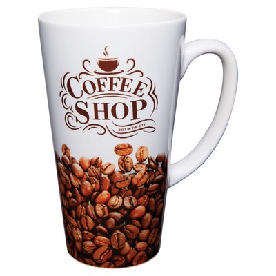 17 oz. White Latte Mug with Handle