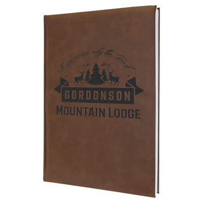 7" x 9.75" Dark Brown Leatherette Journal with Lined Notepad