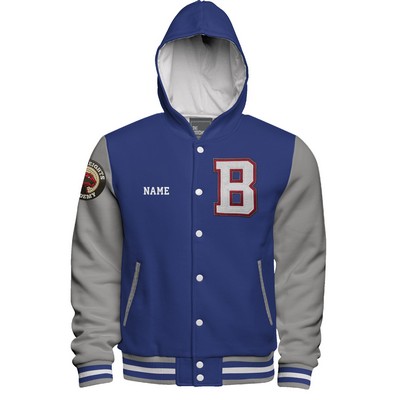 Build Your Own Hooded Cotton Varsity Jacket: Printed Lining