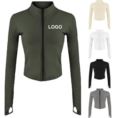 Womens Lightweight Full Zip Running Track Jacket