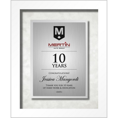 Gander (White) - Silver Aluminum Certificate Shadow Box - Vertical 9.5"x11.5"
