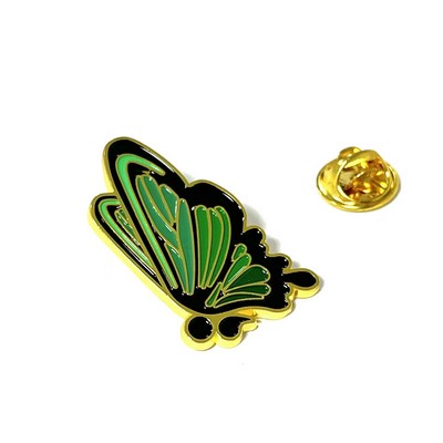 Enamel Lapel Pin With Butterfly / Rubber Clutch-#1