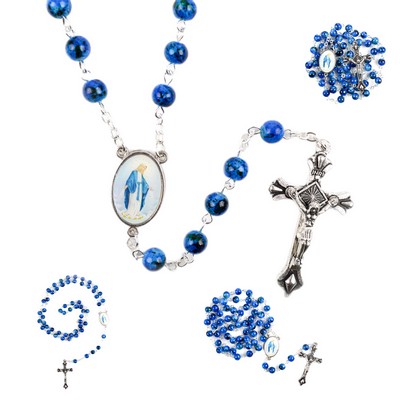 Lucite Cross Rosary Beads Necklace