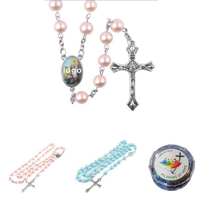 Elegant Bead Necklace 8Mm Glass Pearl Beads
