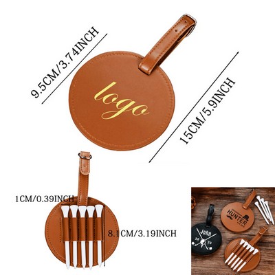 Personalized Leather Golf Tee Stand