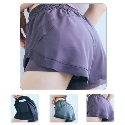 Double Layer Woman Sports Shorts