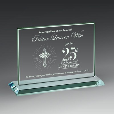 Landscape Jade Rectangle Award on Jade Base (7"x5")