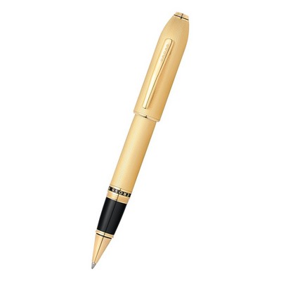Peerless 23KT Heavy Gold Plate with Gold-plated Appointments and Swarovski Crystal Rollerball Pen