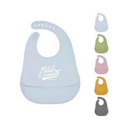Waterproof Silicone Baby Bib with Large Pocket