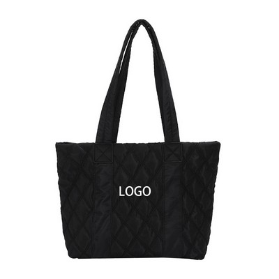 Quilted Winter Tote Bag