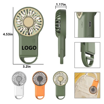 Handheld Mini Fan With A Carabiner Clip