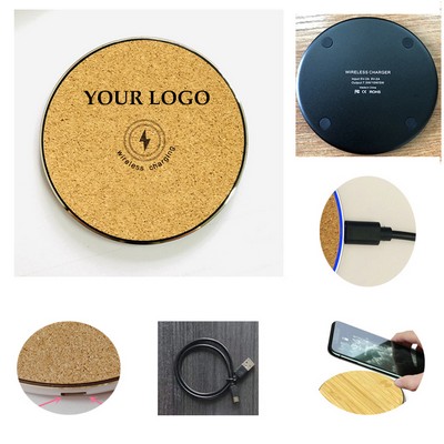 10w 15w Eco Friendly Cork Wheat Straw Wireless Charger Pad