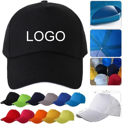 Cotton 5 Panel Sandwich Bill Baseball Hat