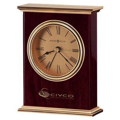 Laurel Rosewood Carriage Alarm Clock w/ Gold Dial