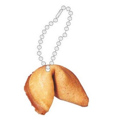 Fortune Cookie Promotional Key Chain w/ Black Back (8 Square Inch)