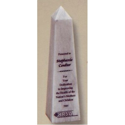 8" White Marble Obelisk Award