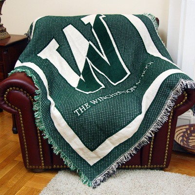 Custom 2-Layer CottonWeave™ Throw Blanket, USA-made. Size XL.