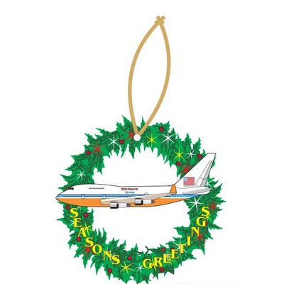 Jet Promotional Wreath Ornament w/ Black Back (3 Square Inch)