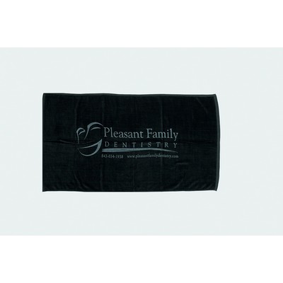 Velour Beach Towel (28" x 58") Black (Printed)