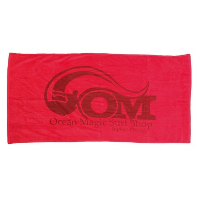 Salsa Red Terry Velour Beach Towel (34"x70")
