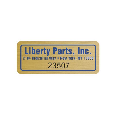 Idento® Identification Decal | Rectangle | 1" x 2 1/2" | Brushed Gold Poly