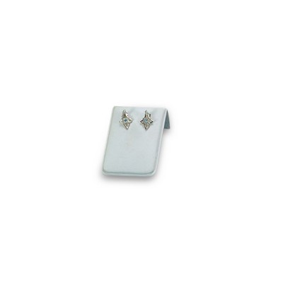 White Leatherette Earring Stand