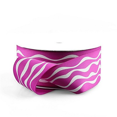Fuchsia Wavy Print Ribbon