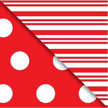 Red Dot & Stripe Double-Sided Kraft Gift Wrap