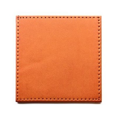 Ashlin® Designer Stratford British Tan Vegan Leather Executive Square Coaster