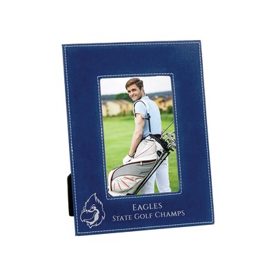 4" x 6" Blue & Silver Leatherette Photo Frame