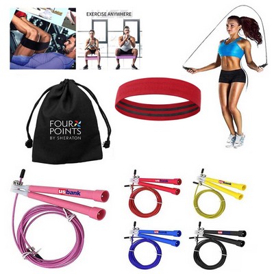 Promotek iBank® Booty Exercise Band + Jump Rope (Red)