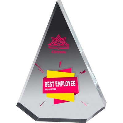 Pyramid 3/4" Thick Clear Acrylic Award (4 1/2"x 6"x 3/4") Full Color PhotoImage