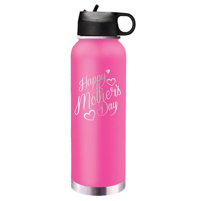 32 Oz. Pink Stainless Steel Water Bottle