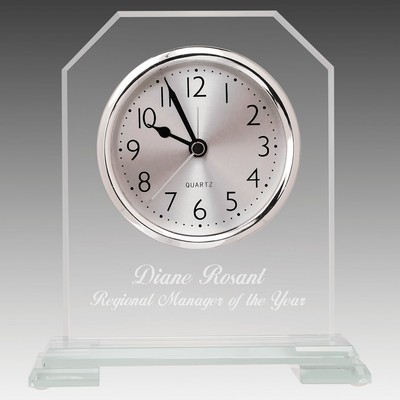 6.5" Clipped Corner Glass Clock