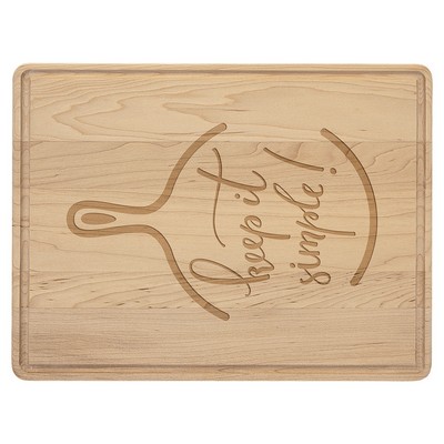 11 1/2" x 8 3/4" Maple Cutting Board with Drip Ring