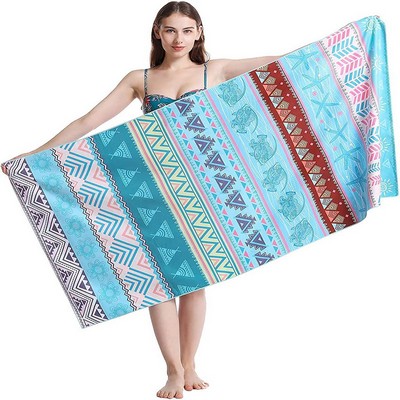 Microfiber Beach Towel w/Full Color Imprint (27" x 55")