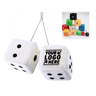 Plush Car Decorative Hanging Mirror Fuzzy Dice