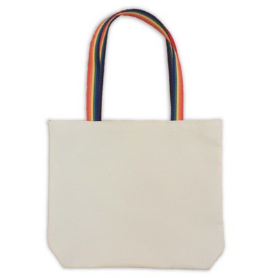Rainbow Handle Cotton Tote Bag