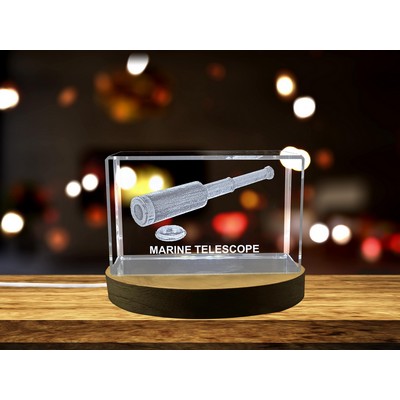 A Lens to Distant Horizons | Marine Telescope 3D Engraved Crystal