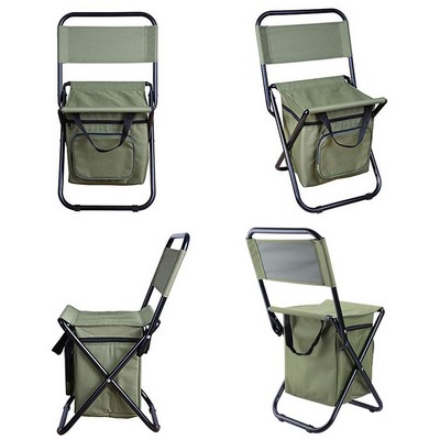 Portable Relaxation- Folding Chair with Built-in Cooler Bag