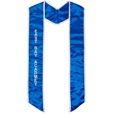 One Side Embroidery Ribbon Trimmed Stole - Special Order